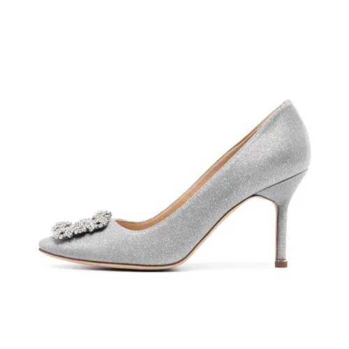 MANOLO BLAHNIK Crystal-embellished 90mm Leather Pumps