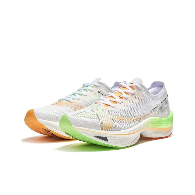 XTEP Racing 160X 5.0 Cushioning Wear-Resistant Low-Top Running Shoes Women's White Orange-2