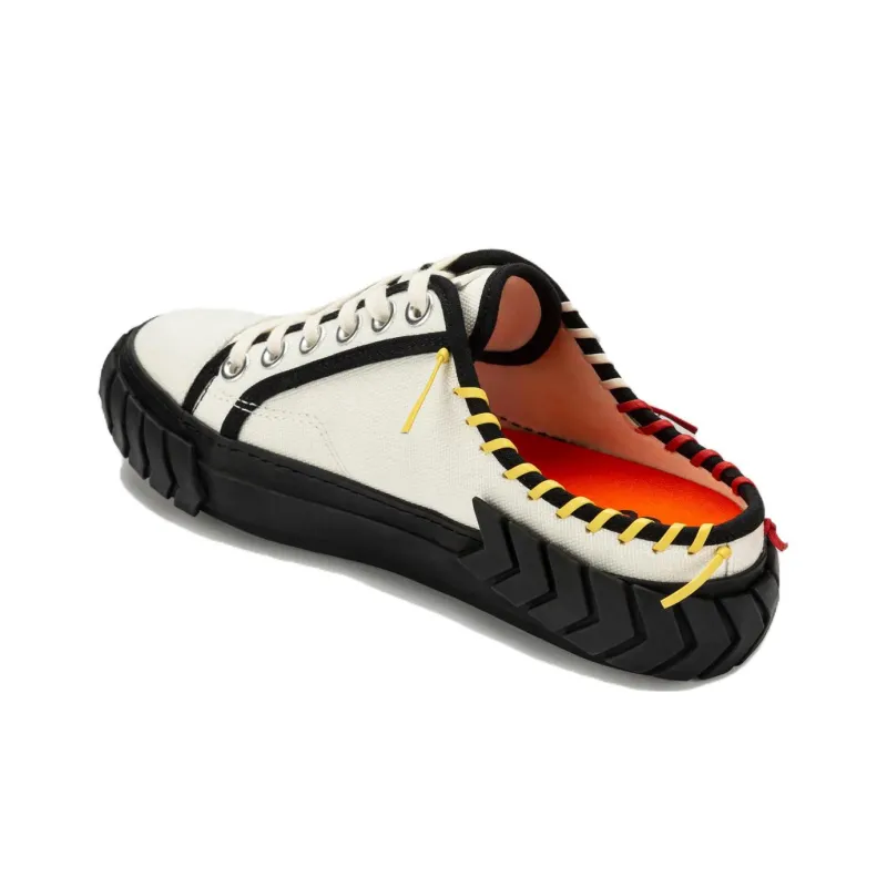 Both Rubber Sole Closed Toe Slippers Women's White Black-3
