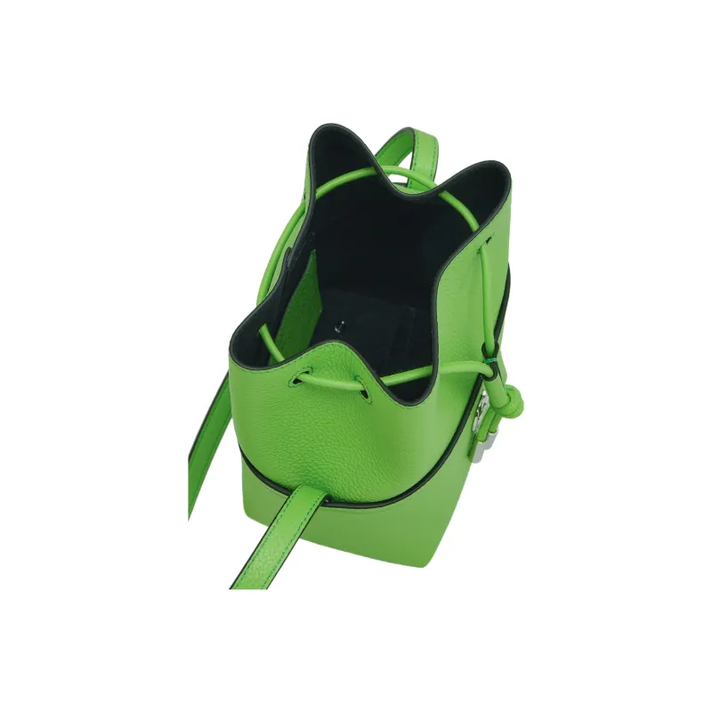 FERRAGAMO GANCINI Stamped Calfskin Bucket Bags Shoulder Bag Crossbody Bag Mini Women's Green-3