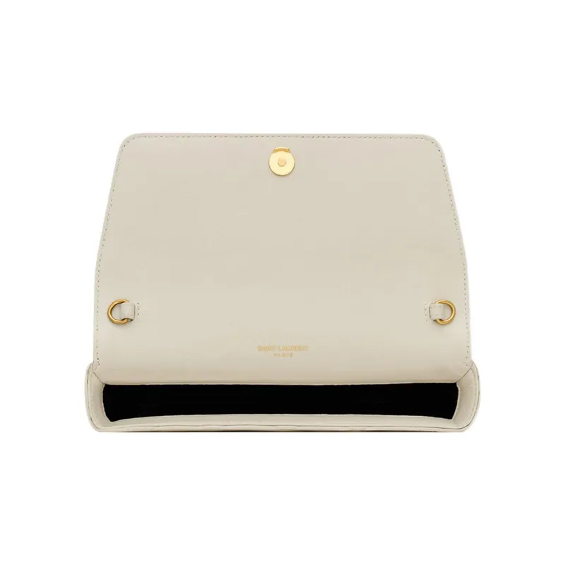 SAINT LAURENT GABY Lambskin Shoulder Bag Crossbody Bag Regular Women's Vintage White-5