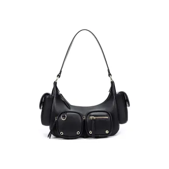 UNITE STAR PU Y2K Hot Girl Shoulder Bag Medium Size Women's Black