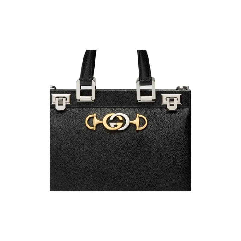 GUCCI Leather Shoulder Bag Crossbody Bag Handbag Small Size Women's Black-5