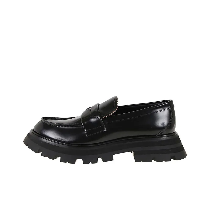 Alexander McQueen Wander Leather Loafers 'Core Black' Women's-0
