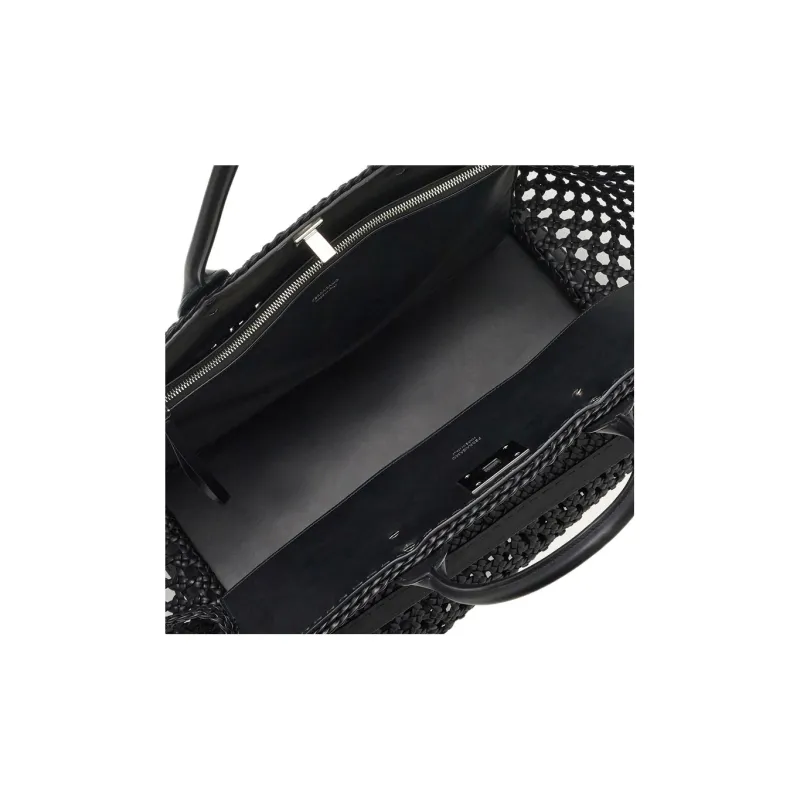 FERRAGAMO Studio Calfskin Handbag Extra Large Women's Black-4