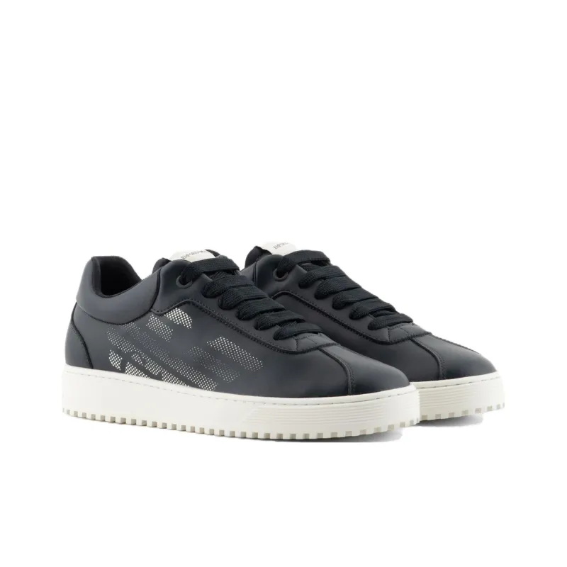 EMPORIO ARMANI Eagle-print Leather Sneakers-1