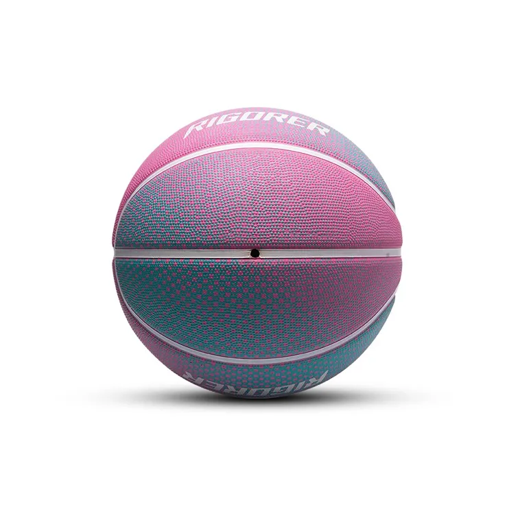 RIGORER Gradient Color Series Rubber Basketball Rose Red Size 7 Ball Training Match Unisex-4