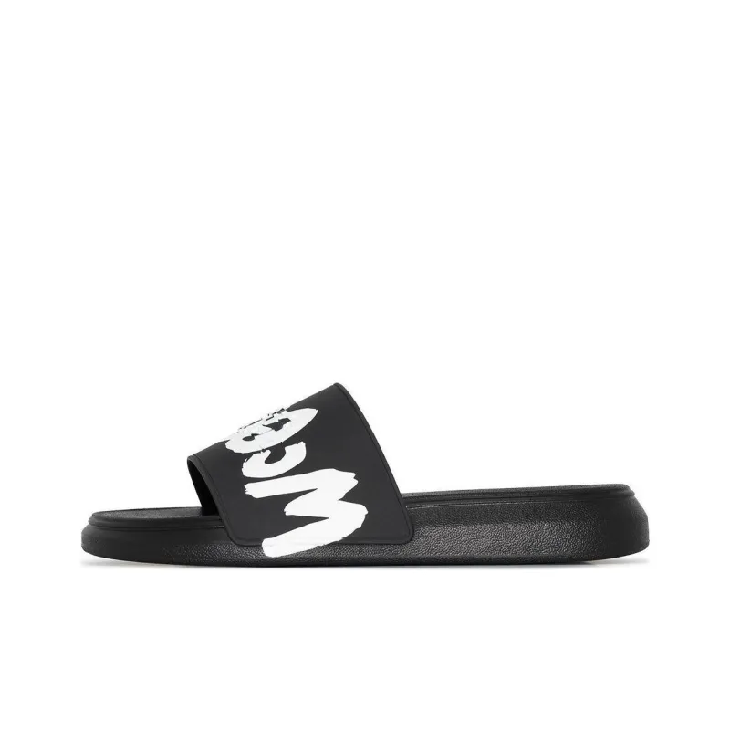 Alexander McQueen Grafitti Logo Printed Slip On Slides-0