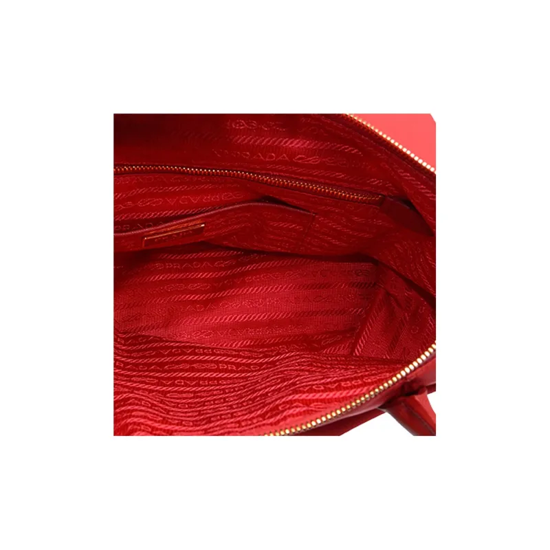 PRADA Nylon Shoulder Bag Crossbody Bag Handbag Women's Red-4