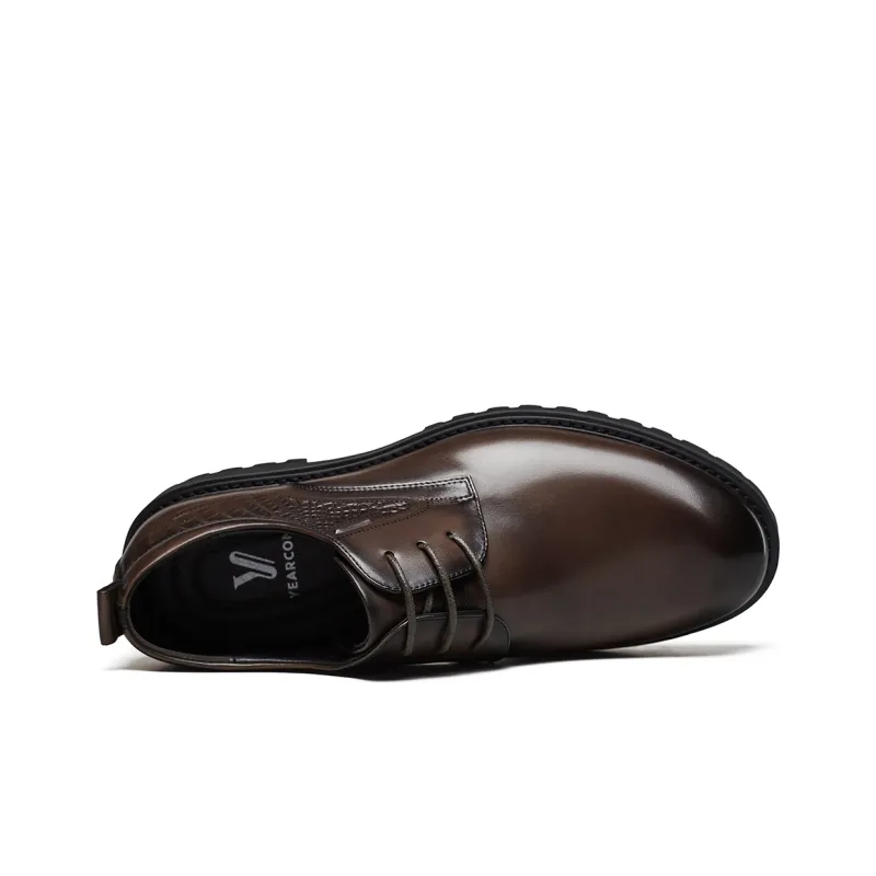 YEARCON Dress Shoes Men Low Top Brown/Black-6