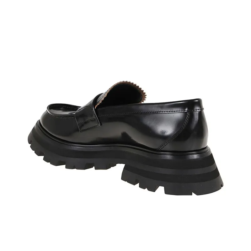 Alexander McQueen Wander Leather Loafers 'Core Black' Women's-3