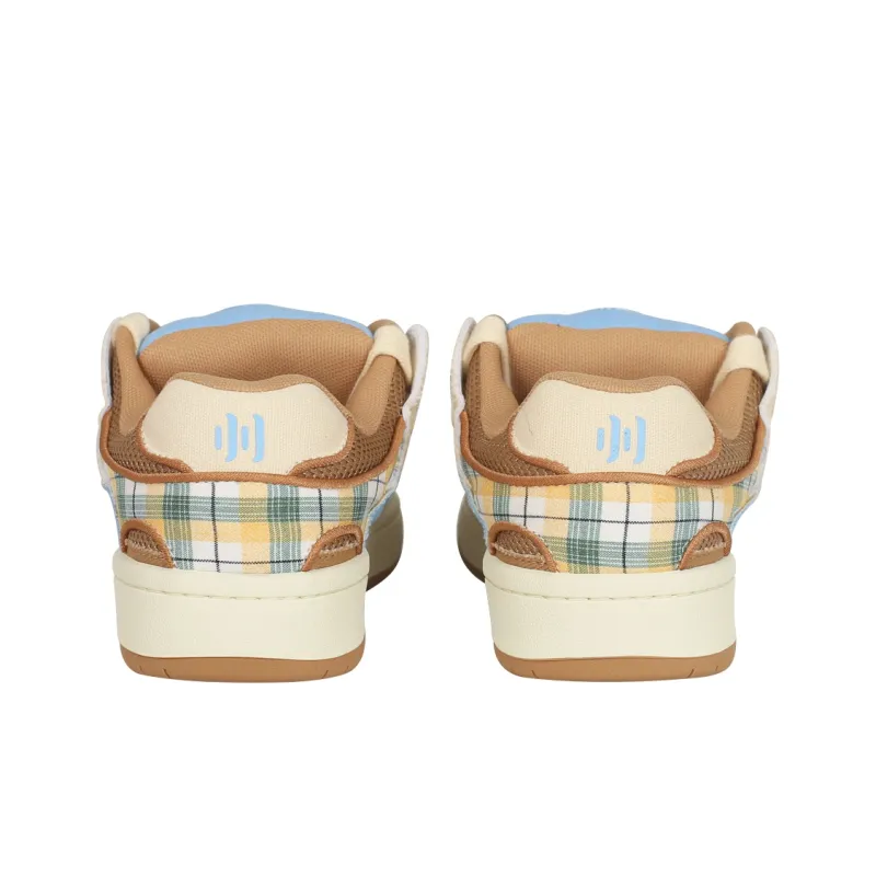 Ollieskate Puffy Shoes Slip-Resistant Low-Top Skateboard Shoes Unisex Beige Blue Brown-4