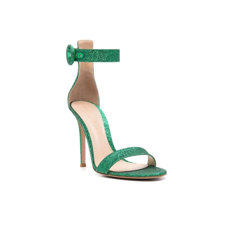 GIANVITO ROSSI Portofino 105mm Glitter Sandals-2