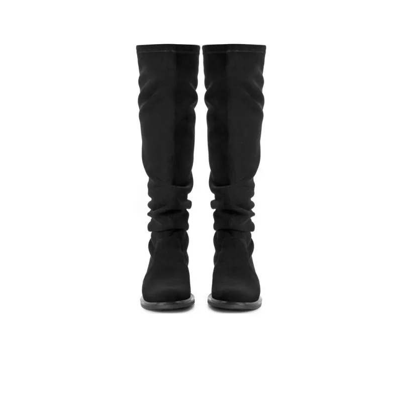 BELLE Knee high Boots 3.5CM Women's Sandstone Brown, Meteorite Black-7