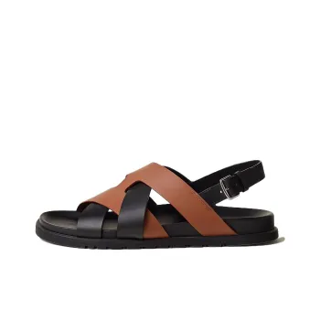 HERMES Heracles Strap Sandals Men's Black Brown