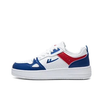 Warrior Wear resistant And Lightweight Low Top Skateboard Shoes Men's White Blue Red