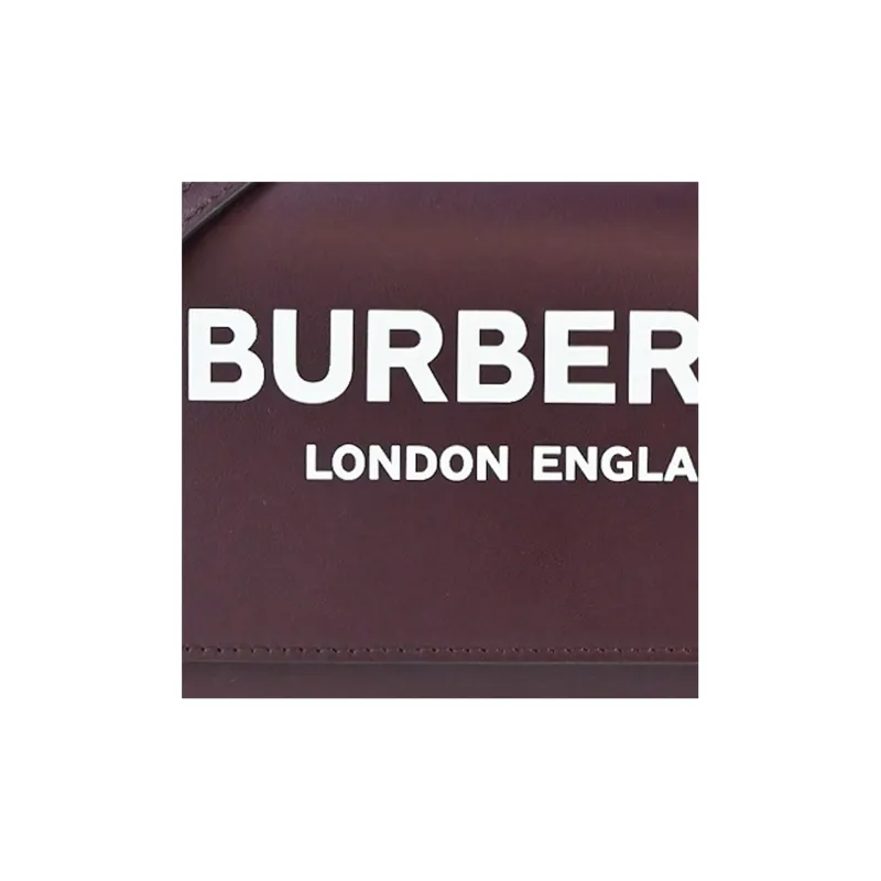 Burberry Printed Logo Leather Crossbody Bag Women's Mahogany Red-8