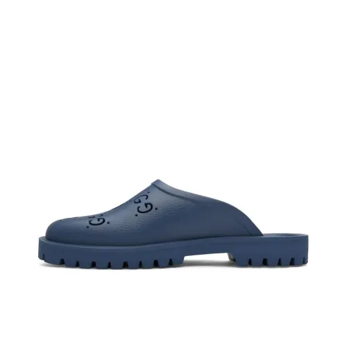 GUCCI GG Slip-On Sandals Indigo Blue