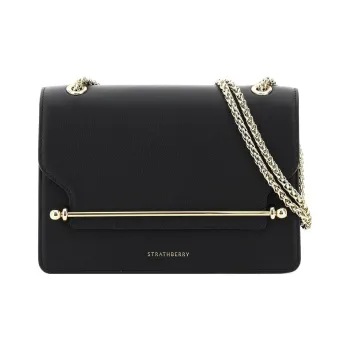 Strathberry Calfskin Small Square Bag Crossbody Bag Shoulder Bag Regular Women's Black