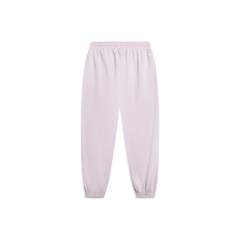 LiNing Sports Life Collection Knitted Sports Pants Women's Dusty Pink Purple-1