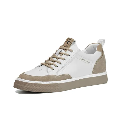 SULEGAO Skateboard Shoes Men Low-Top White