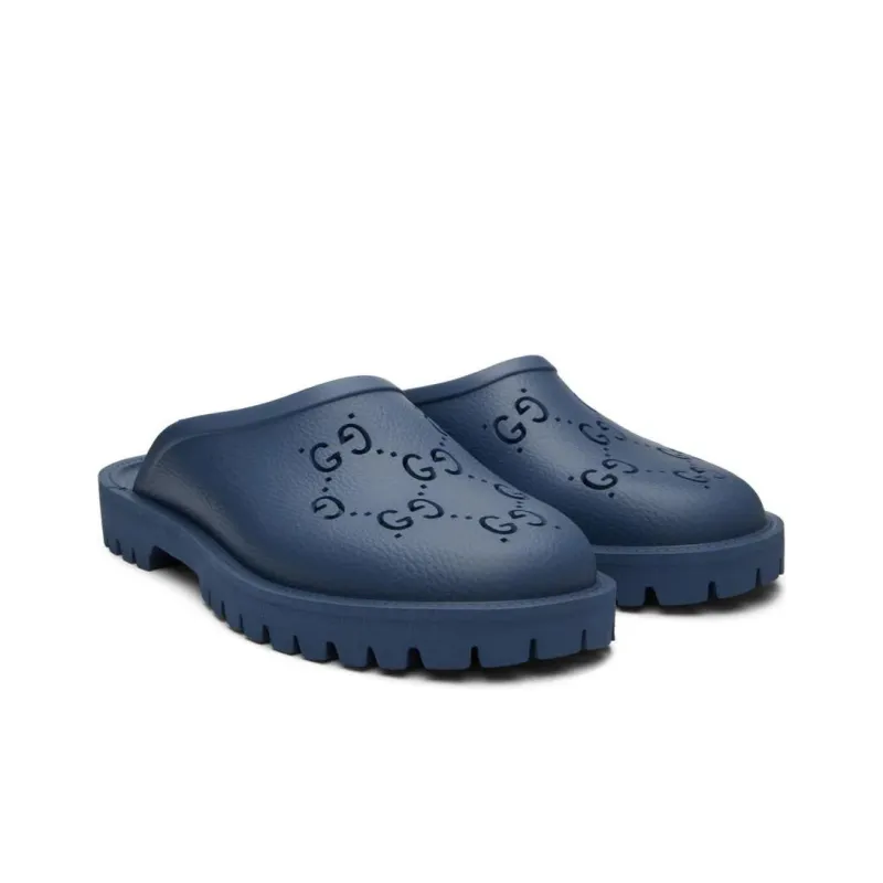 GUCCI GG Slip-On Sandals Indigo Blue-2