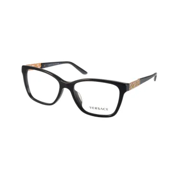 VERSACE Acetate Alloy Irregular Shape Eyeglass Frames Unisex Black