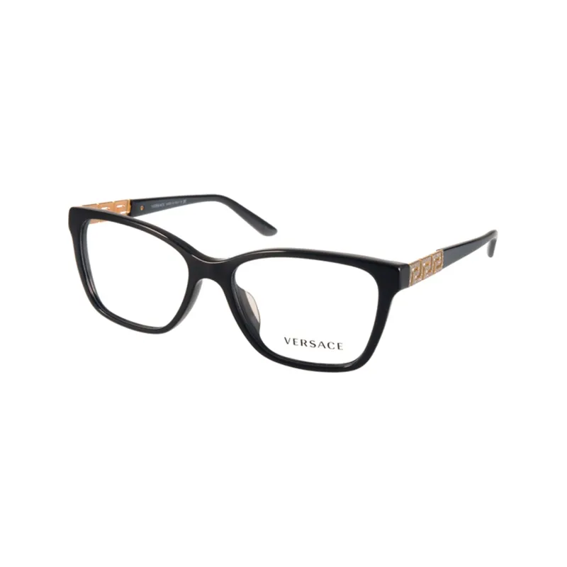 VERSACE Acetate Alloy Irregular Shape Eyeglass Frames Unisex Black-0