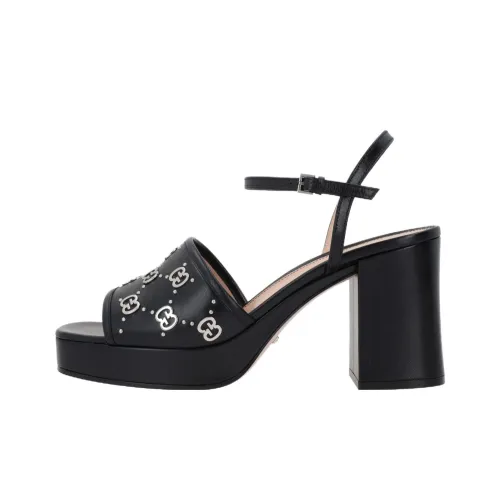 GUCCI GG Stud-embellished Platform Sandals