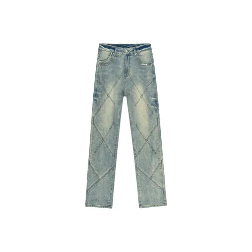 XINYINSU Jeans Unisex Yellow Mud