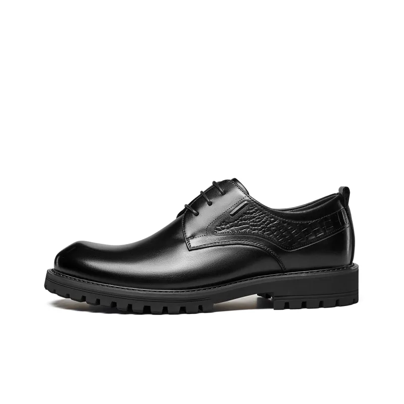 YEARCON Dress Shoes Men Low Top Brown/Black-0