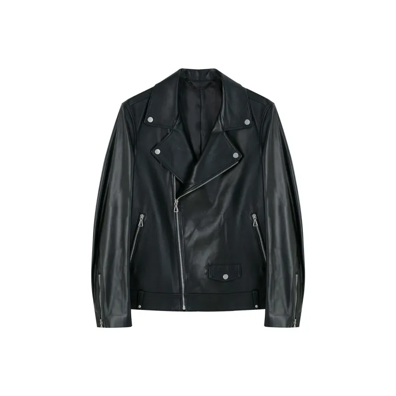 DAVID NAMAN Leather Jackets Men Black-1