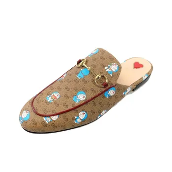 Doraemon x GUCCI Princetown Casual Single Shoes Women's Brown