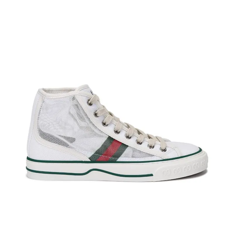 GUCCI Tennis 1977 High Top Mesh White Women's-1
