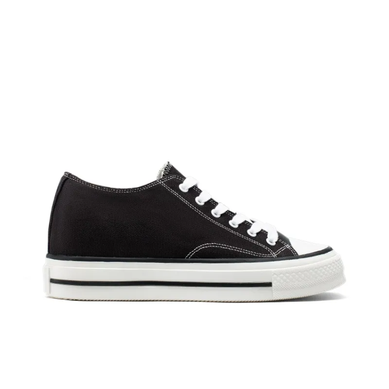 He Jinchang Canvas Shoes Women's Low Top Black-1