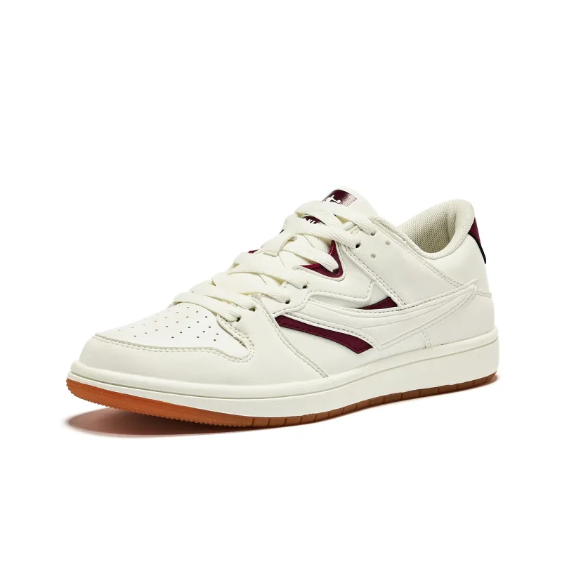 QIAODAN Cushioning Balance Wear-Resistant Lightweight Breathable Slip-Resistant Low-Top Skateboard Shoes Women's Ivory-1