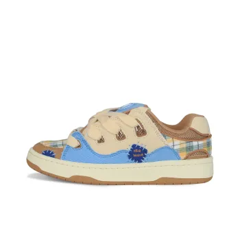 Ollieskate Puffy Shoes Slip Resistant Low Top Skateboard Shoes Unisex Beige Blue Brown