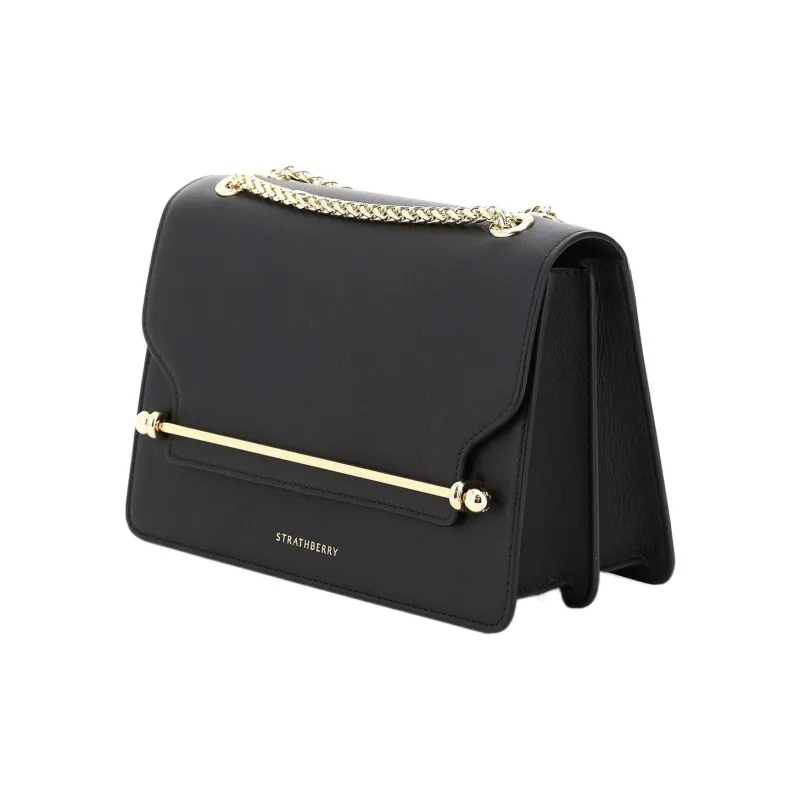 Strathberry Calfskin Small Square Bag Crossbody Bag Shoulder Bag Regular Women's Black-1