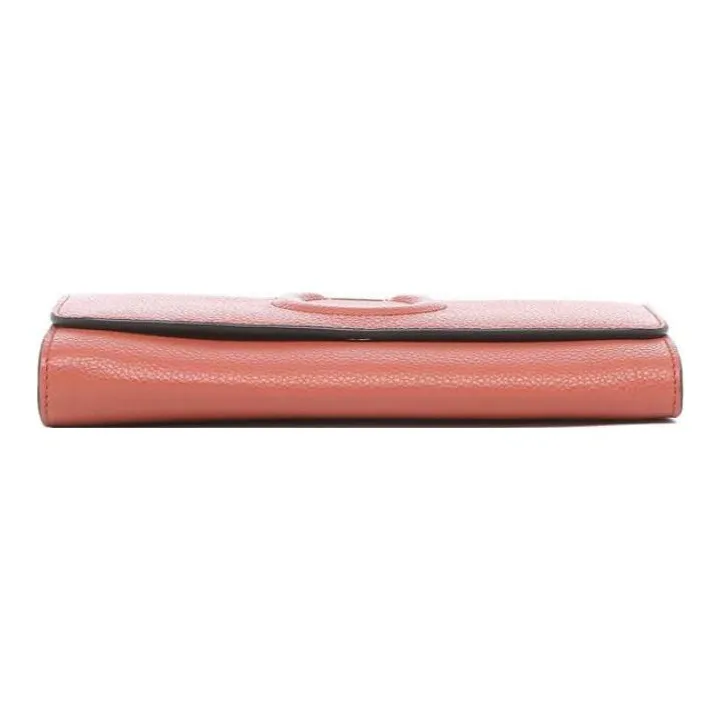FERRAGAMO Leather Wallet Crossbody Bag Shoulder Bag Women's Orange Red-6