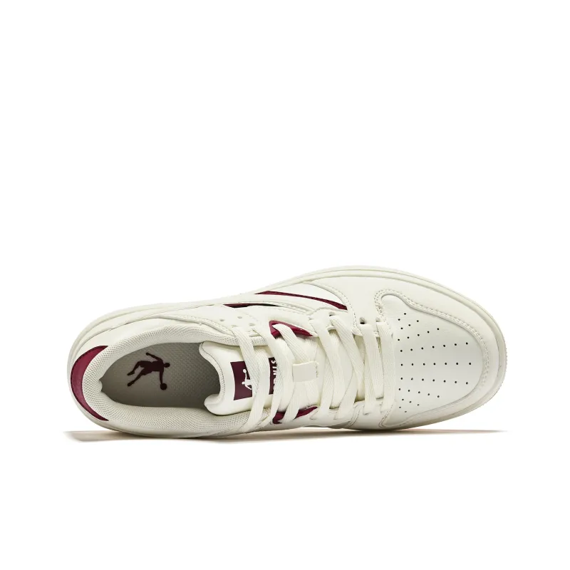 QIAODAN Cushioning Balance Wear-Resistant Lightweight Breathable Slip-Resistant Low-Top Skateboard Shoes Women's Ivory-2
