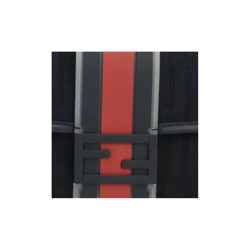 FENDI Mesh Canvas With Leather Baguette Bag Sling Bag Shoulder Bag Crossbody Bag Fanny Pack Men's Black-4