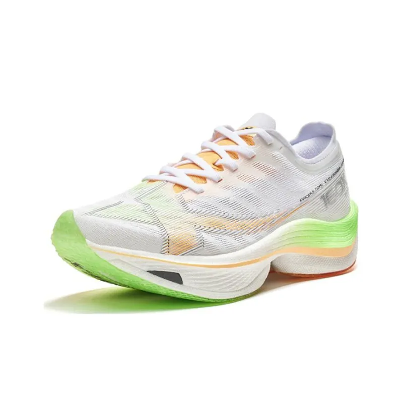 XTEP Racing 160X 5.0 Cushioning Wear-Resistant Low-Top Running Shoes Women's White Orange-1