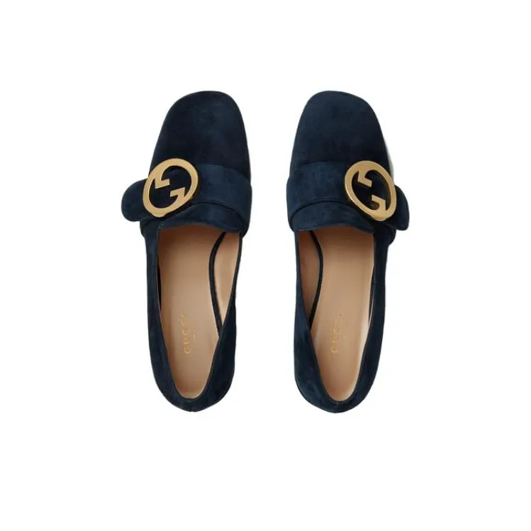 GUCCI Blondie Loafers Women's Blue-2