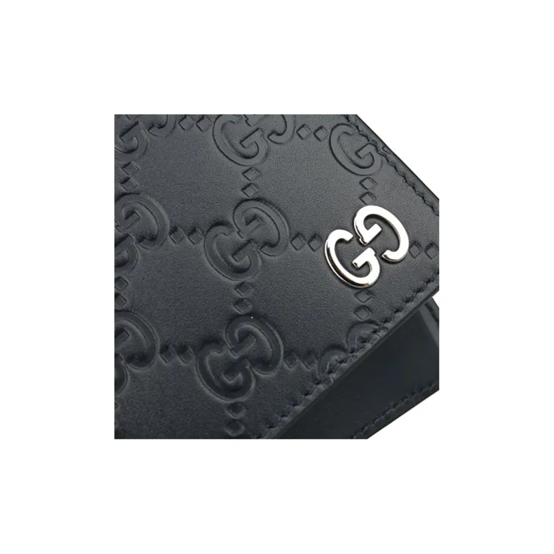 GUCCI Leather Wallet Men's Dark Blue/Navy Blue-4