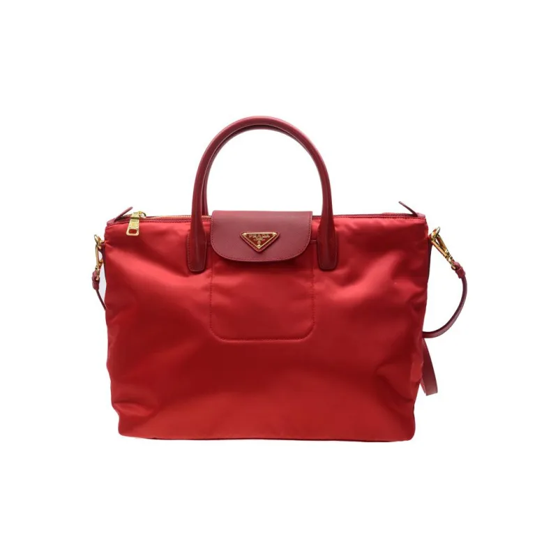 PRADA Nylon Shoulder Bag Crossbody Bag Handbag Women's Red-0