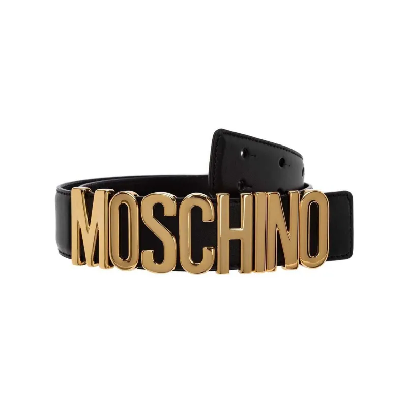 MOSCHINO Logo Plaque Buckle Belt-1
