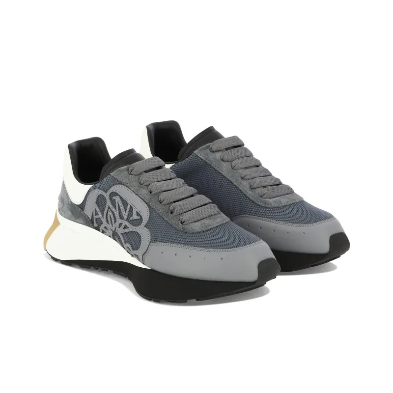 Alexander McQueen Sprint Runner Grey Navy Blue-2