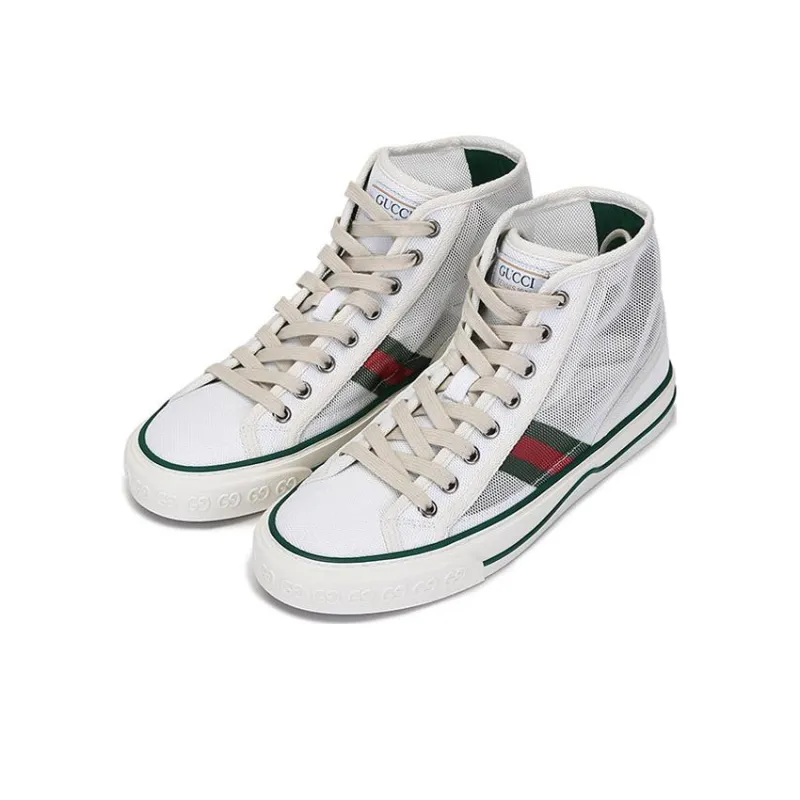 GUCCI Tennis 1977 High Top Mesh White Women's-3
