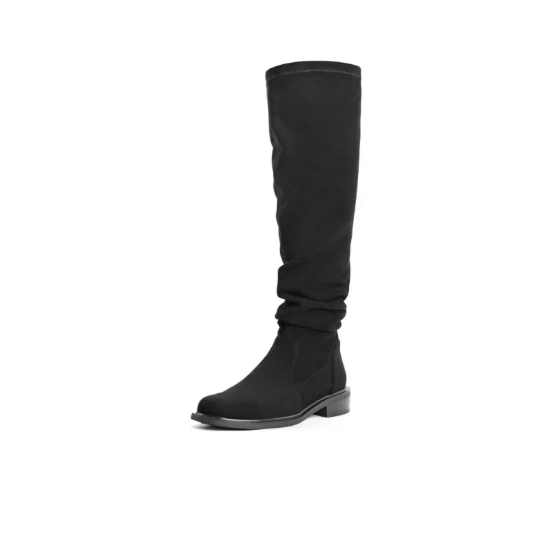BELLE Knee high Boots 3.5CM Women's Sandstone Brown, Meteorite Black-5