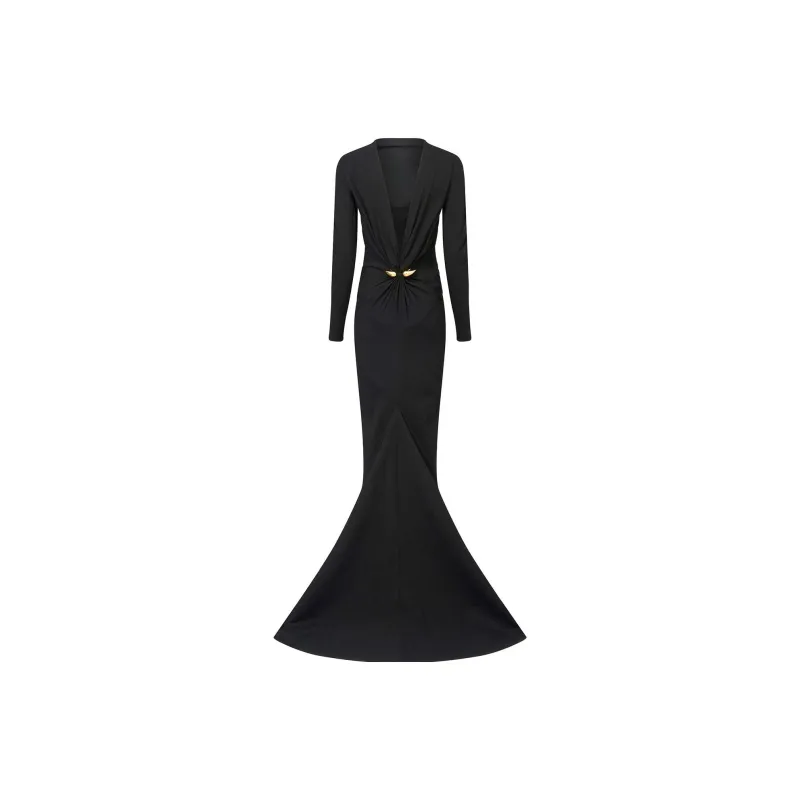 Alaia Embellished Cut Out Detailed Maxi Dress-1